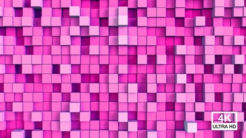 Pulsating Pink 3D Cubes Abstract Geometric Background