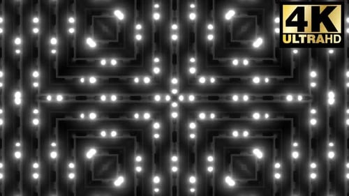 Dynamic White Glowing Geometric Light Pattern Background Loop