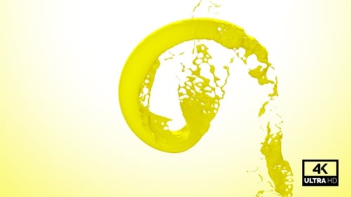 Dynamic Yellow Fluid Paint Splash Reveal Transition
