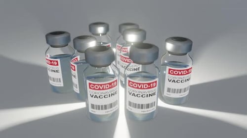 COVID-19 Coronavirus Vaccine Vials Rotating Animation