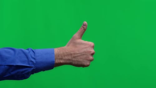 Hand Giving Thumbs Up on Green Screen