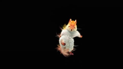 3D Animated Squirrel Running with Glowing Fur