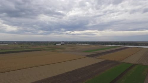 Aerial View of Rural Agricultural Fields