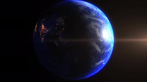 Realistic Earth Zoom In Night Lights Clouds India New Delhi