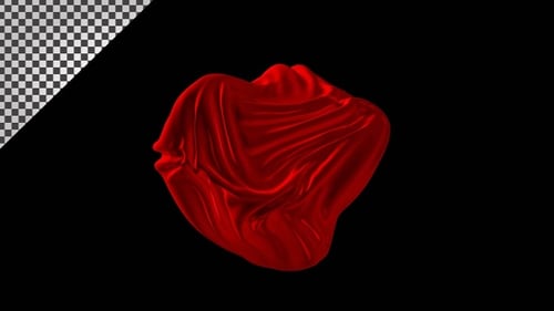 Elegant Red Fluid Fabric Reveal Animation