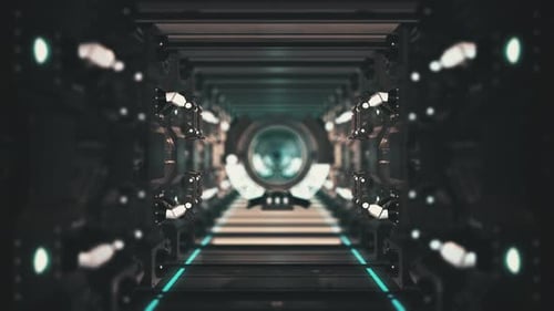 Futuristic Space Tunnel Fly-Through Animation