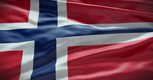 Realistic Waving Flag of Norway Seamless Loop