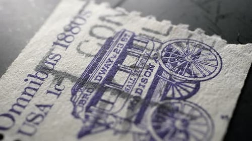 Macro Shot of Vintage US Omnibus Stamp