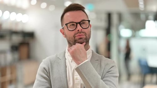Pensive Creative Man Thinking, Brainstorming