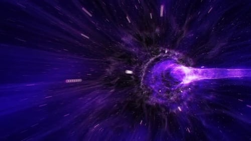 Animation de l'incroyable voyage à travers le vortex vers une autre galaxie.