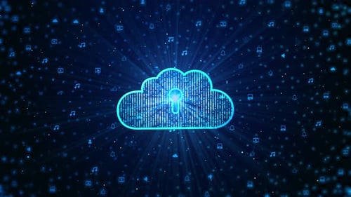 Digitales Cloud Computing der Futuristik und Datentechnologie des Internets und Big Data