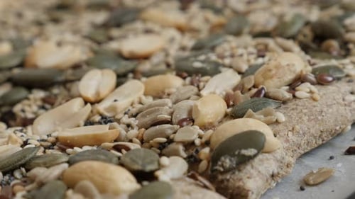Close-up of Seed and Nut Cracker Flatbread