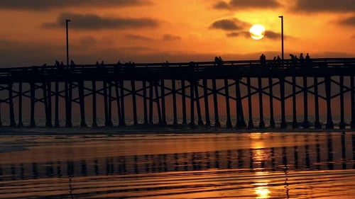 Newport Beach pier at sunset