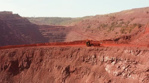 Industrial Mine Truck Quarry Work Rock Geology Machine