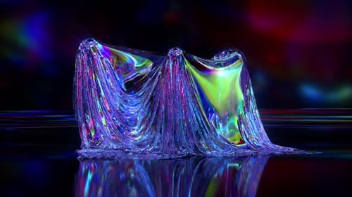 Abstract Iridescent Fluid Fabric Dynamic Background