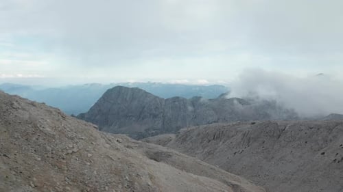 Drone Flight Over Mountain Peaks
