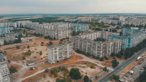 Aerial View of Residential Multi-storey Buildings in the City