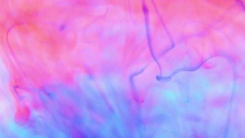 Abstract Ink Swirls in Pink and Blue