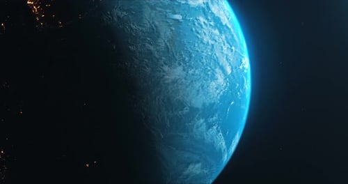 Realistic 3D Earth Planet Spinning in Space