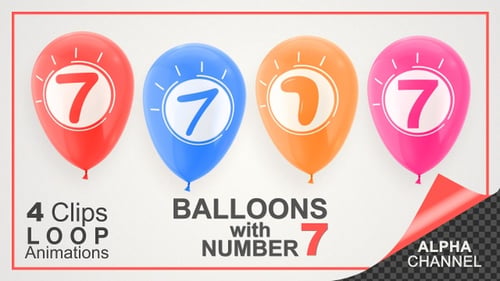 Looping 3D Numbered Balloons for Celebration Events