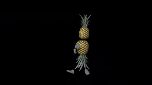 Funny Pineapple Character Dancing 3D Animation