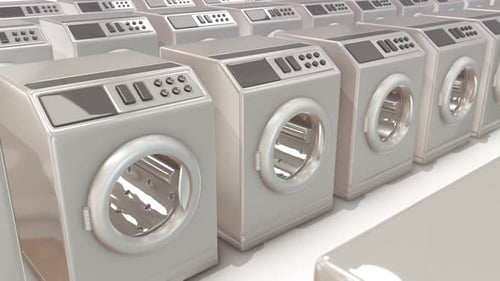 White Isolated Washers In A Row 4k