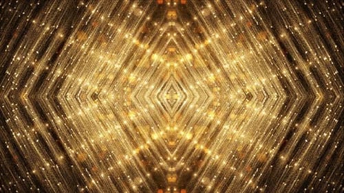 Sparkling Golden Particles Rhombus Pattern Background