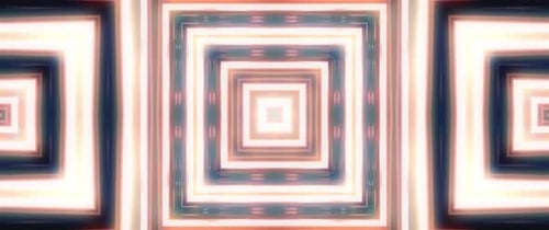 Abstract Glowing Tunnel of Squares Kaleidoscope