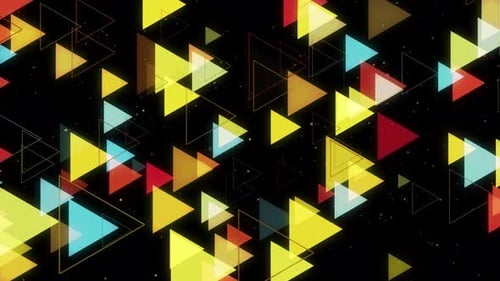 Colorful Geometric Triangles Animated Loop Background