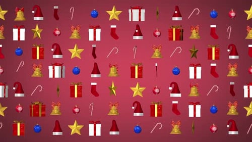 Christmas Decorations Rotating Pattern Loop Background