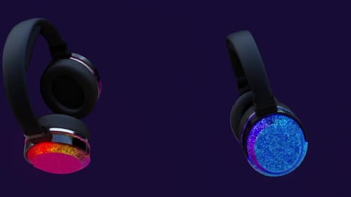 Glittering Headphones with Dynamic Color Changing Animation