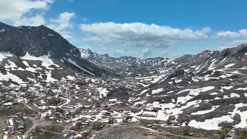 Spring in the Mountains aerial view 4 K