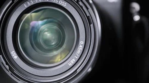 Extreme Close Up of a Camera Lens