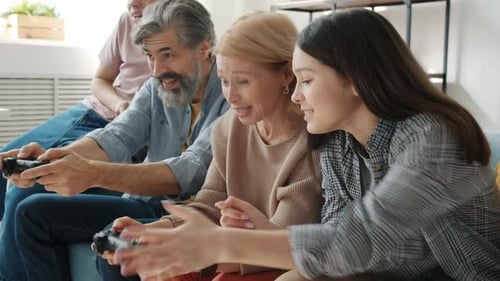 Family Fun Playing Video Games at Home
