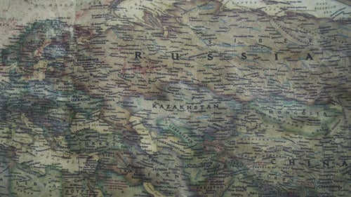 Vintage World Map Showing Countries and Borders