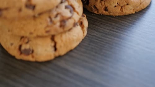 Golden Stacks of Fresh Chocolate Chip Cookies