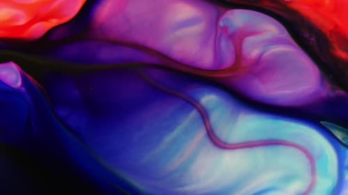 Abstract Paint Swirls in Red, Purple, and Blue