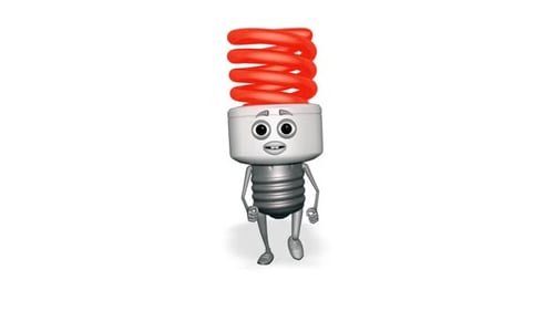 Energetic Lightbulb Character Running Loop Animation