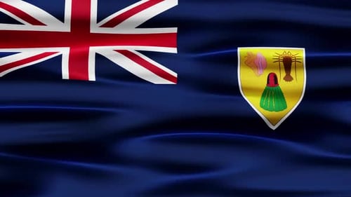 Waving Turks and Caicos Islands Flag Animation