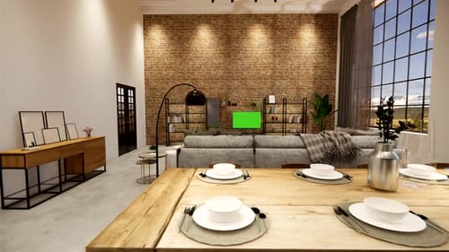 Home decoration modern loft interior design.