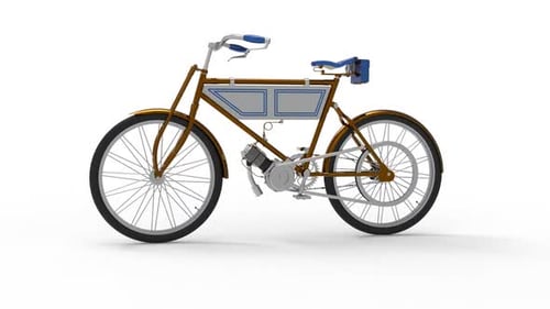 Altmodisches einzigartiges Fahrrad mit zusätzlichem Motor