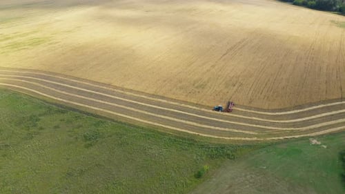 Aerial View of Combine Harvester