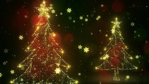 Sparkling Christmas Trees Festive Holiday Season Background Loop