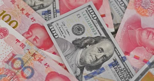 US Dollars and Chinese Yuan Currency
