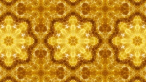 Shining and Glowing Gold Kaleidoscope Loop 4K