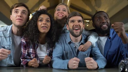 Friends Cheering and Celebrating Together