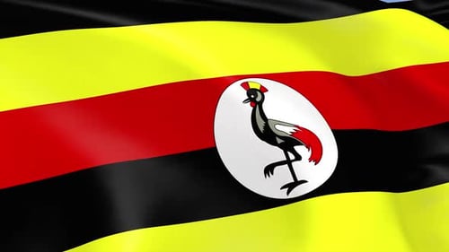 Realistic Waving Uganda National Flag Seamless Loop