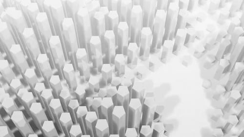 3D blocks moving against white background
