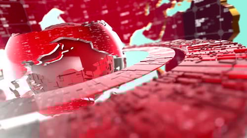 Futuristic Spinning Digital Globe News Technology Background