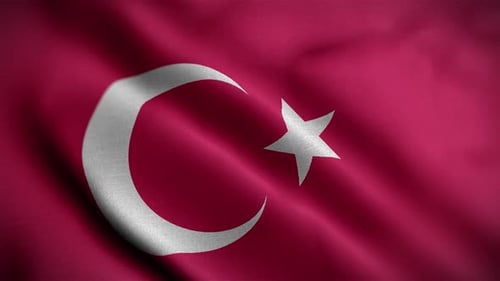 Turkey Flag Textured Waving Close Up Background HD